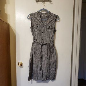 Black & White Check Button Up Summer Dress M 8/10